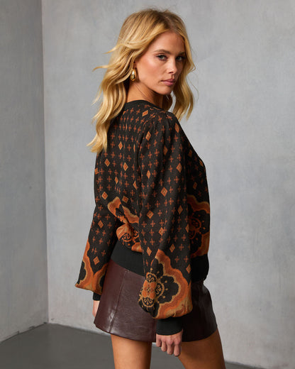 Charise Printed Abstract Sweater