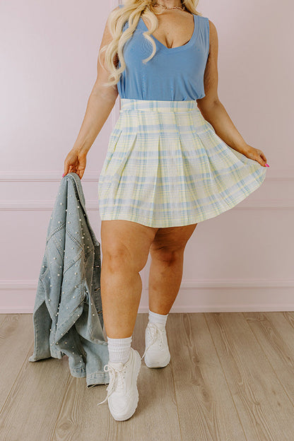 Divine Delight Plaid Skirt Curves