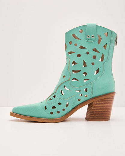 Dusty Ember Laser Cut Western Booties