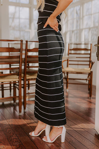 Miami Brunch Stripe Midi Skirt