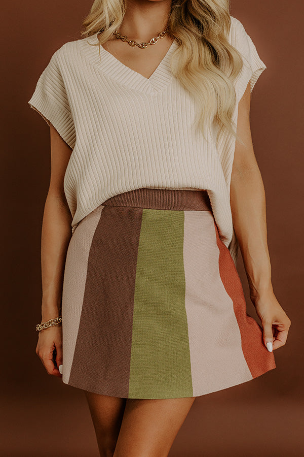 The Amber High Waist Color Block Mini Skirt