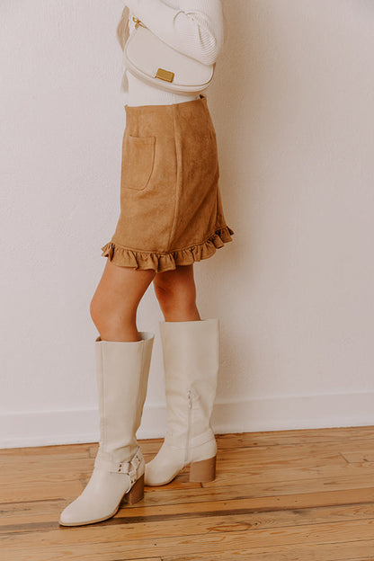 The Cecilia High Waist Faux Suede Mini Skirt