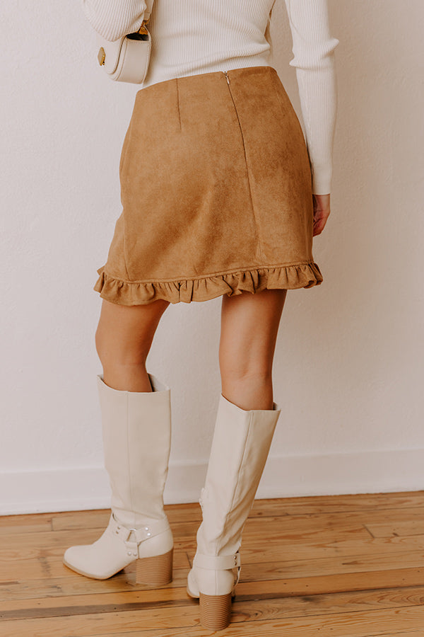 The Cecilia High Waist Faux Suede Mini Skirt