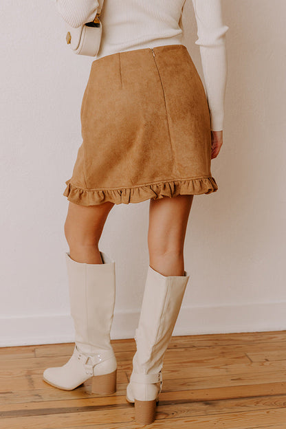 The Cecilia High Waist Faux Suede Mini Skirt