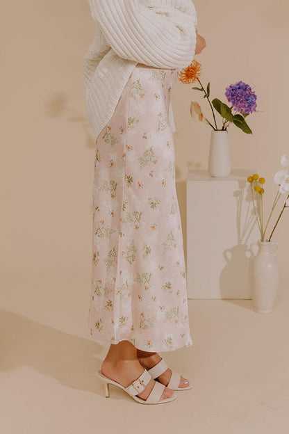 Sweet Day High Waist Floral Satin Maxi Skirt