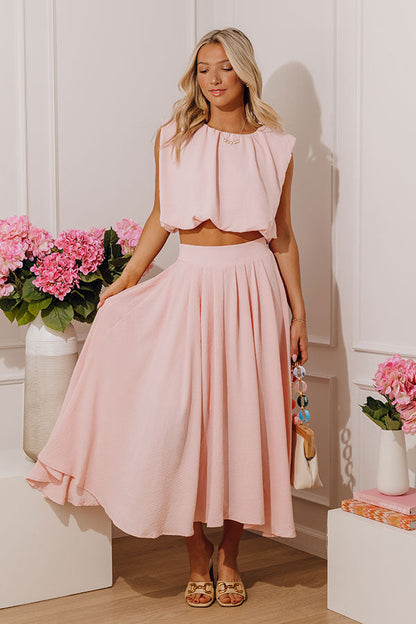Social Brunch High Waist Midi Skirt
