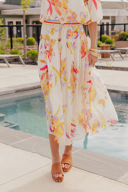 Vineyard Brunch High Waist Midi Skirt