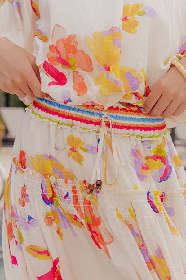 Vineyard Brunch High Waist Midi Skirt
