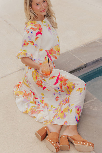 Vineyard Brunch High Waist Midi Skirt