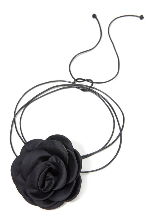 Floral Wrap Choker Black