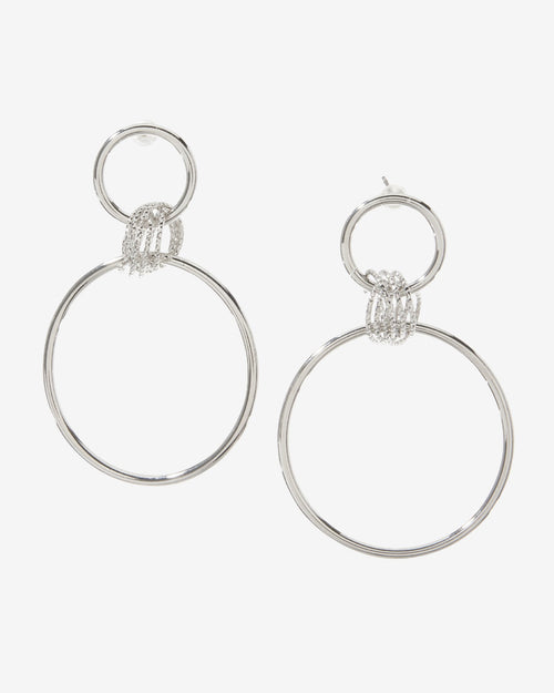 Hoop Drop Earring Silver