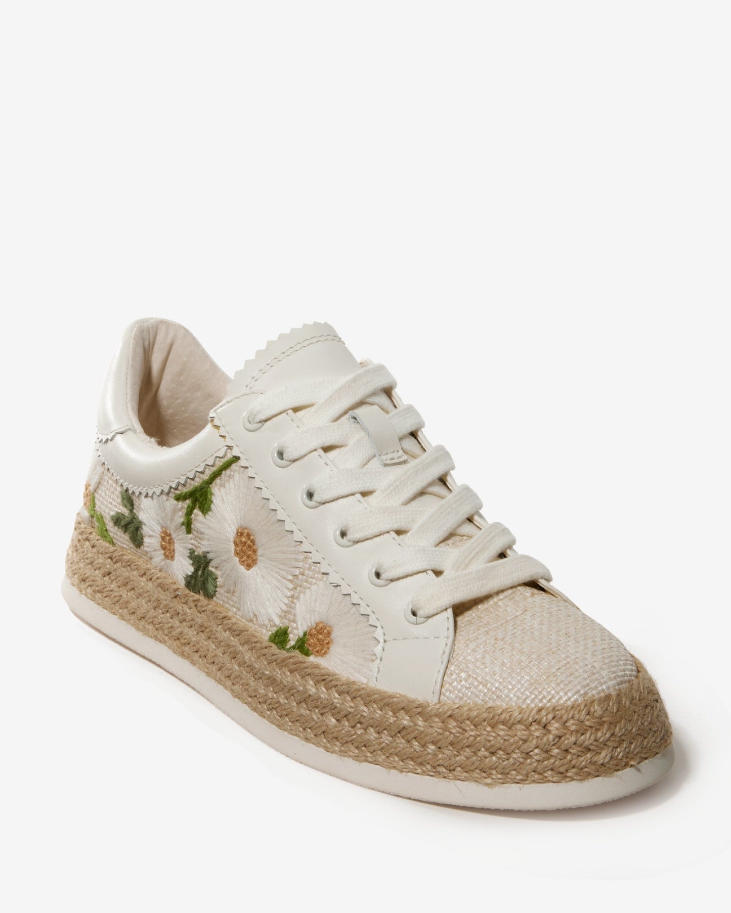 Embroidered Flower Sneaker White
