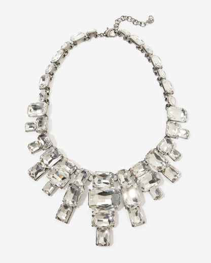 Gem Drop Necklace Silver