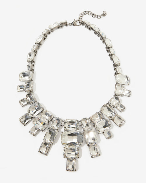 Gem Drop Necklace Silver