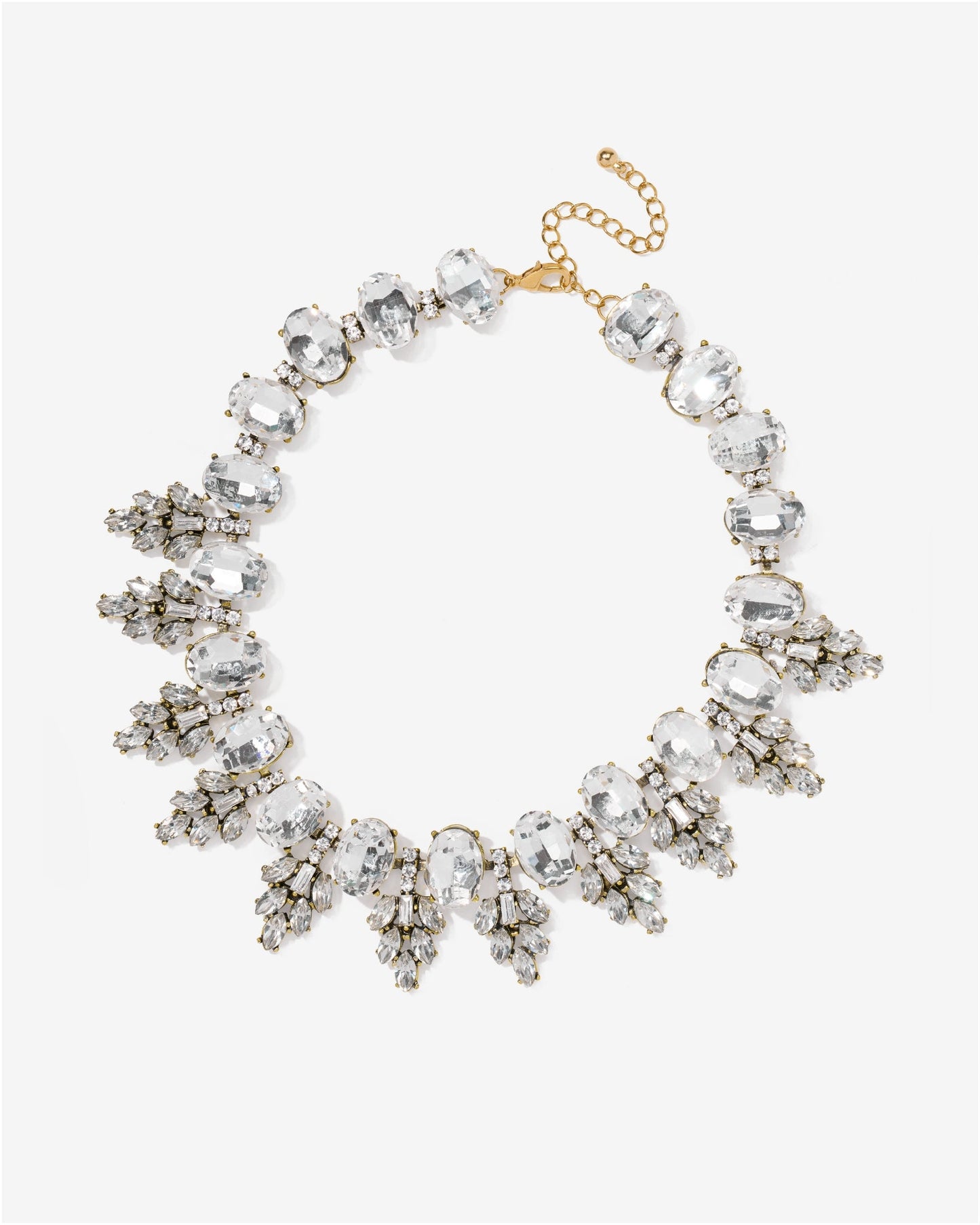 Holiday Gem Statement Necklace Gold/Clear