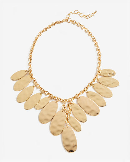 Hammered Disc Necklace Gold