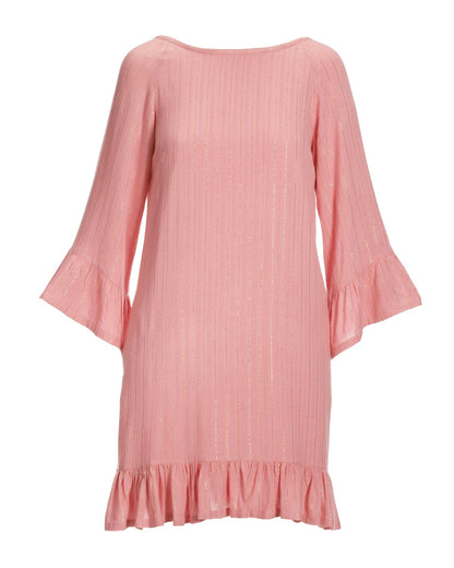 Embellished Fringe Short Dress Pink