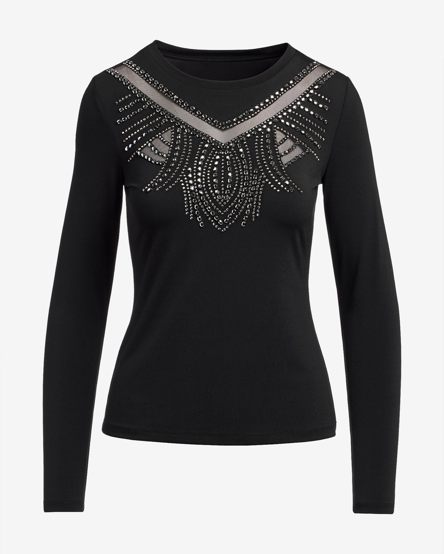 Embellished Long Sleeve Top Proper Black