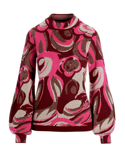 Jacquard Mock Neck Sweater Multi