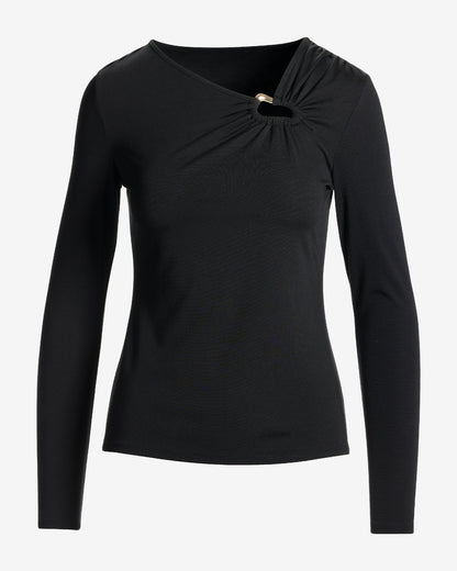 Hardware Long Sleeve Knit Top Proper Black