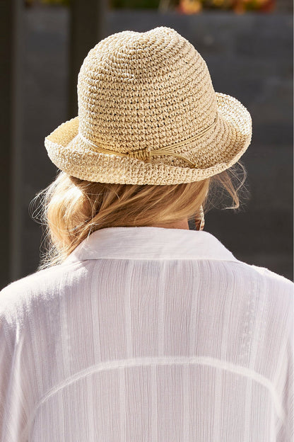 Embellished Fedora Hat Natural
