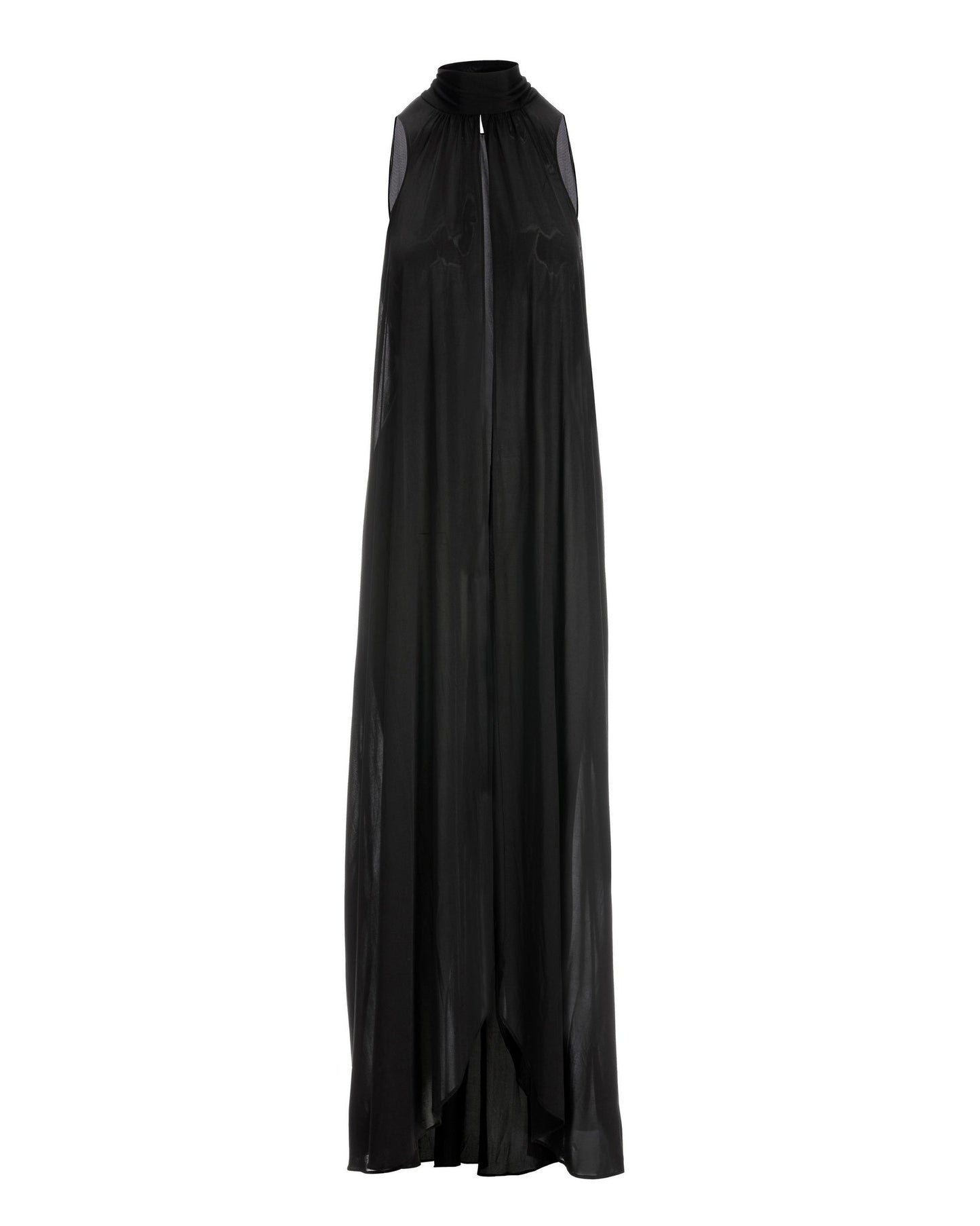 High-Neck Open Cover-Up Black