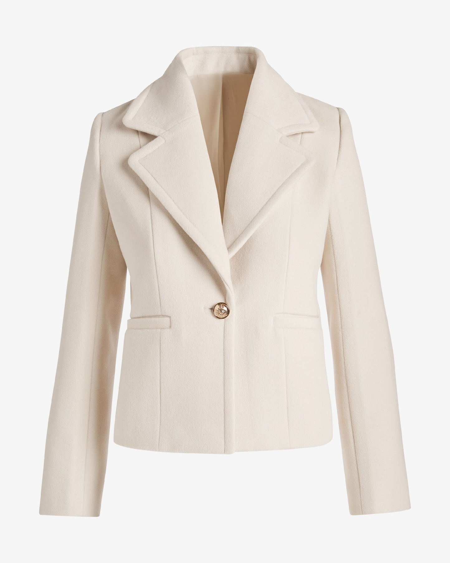 Faux Wool Cropped Jacket Sandshell