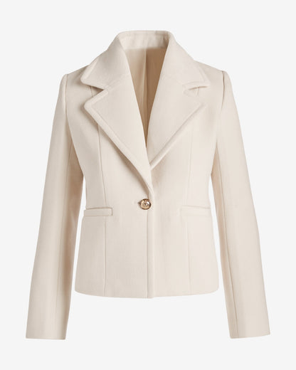Faux Wool Cropped Jacket Sandshell