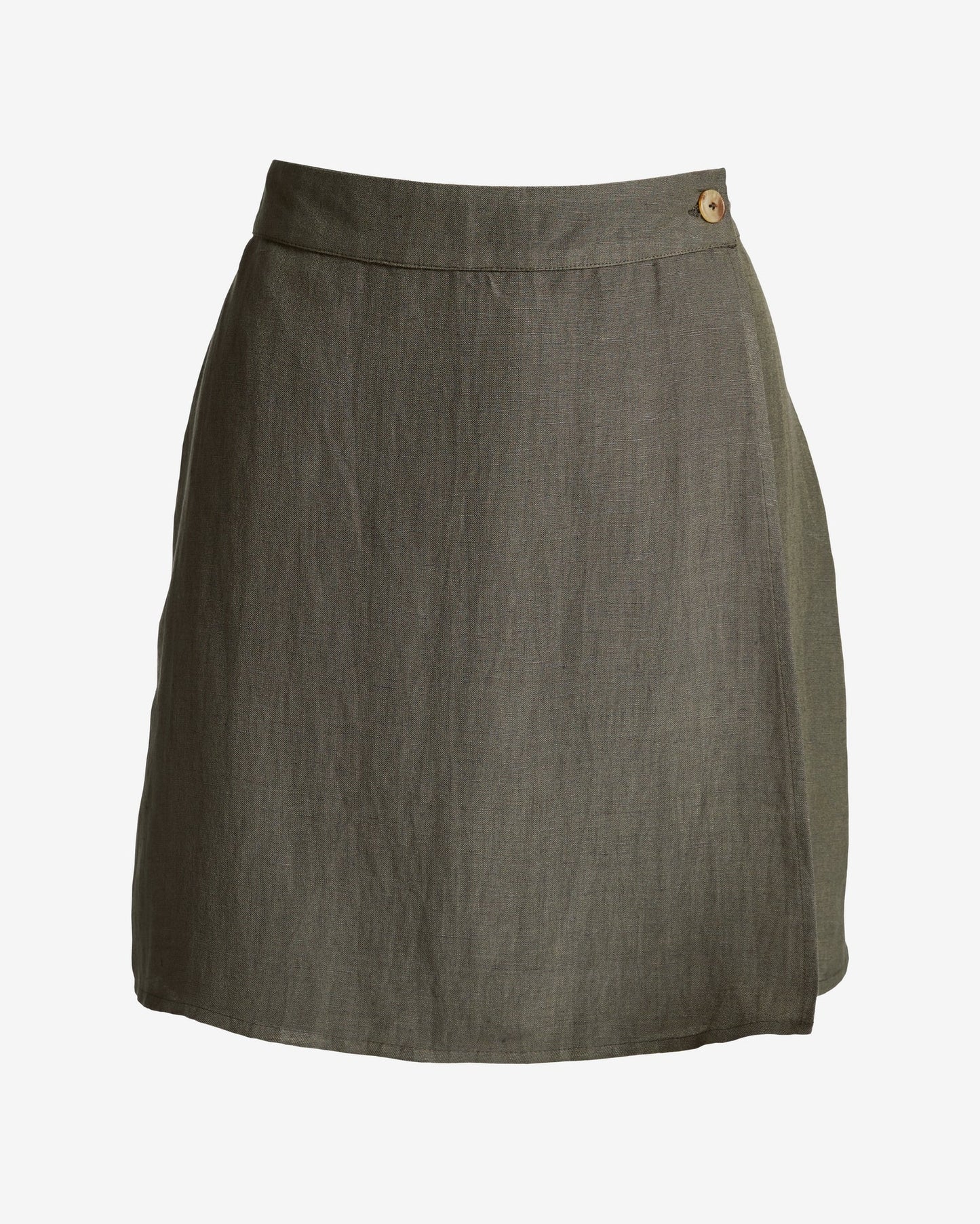 Flirty Linen Wrap Skort Olive Night