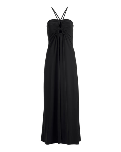 Keyhole Halter Maxi Dress Black