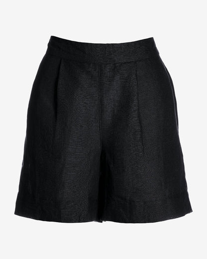 Effortless Pull-On Linen Short Black