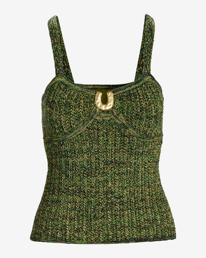 Hardware Marled Sweater Tank Green Multi