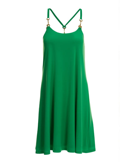 Hardware Sleeveless Tank Dress Monaco Green