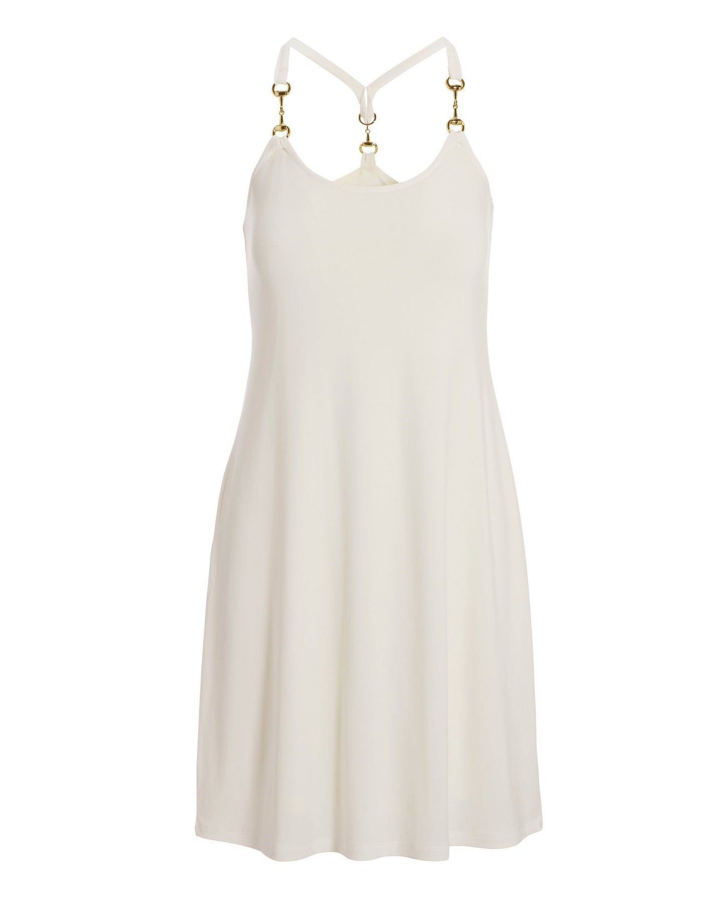 Hardware Sleeveless Tank Dress Off White