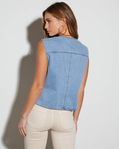Emerson Button Down Denim Vest