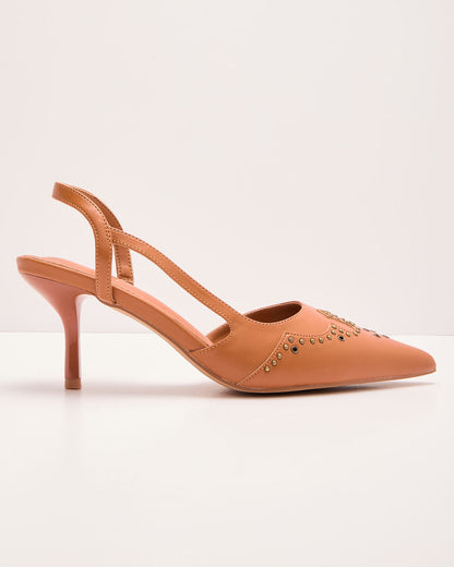 Boho On The Range Studded Western Slingback Heels