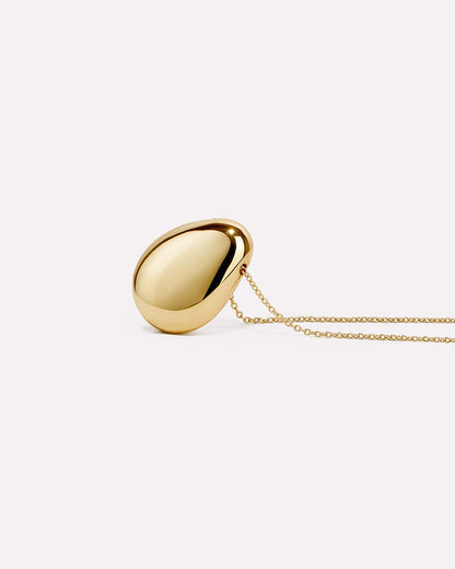 Gold Pendant Necklace - Pebble