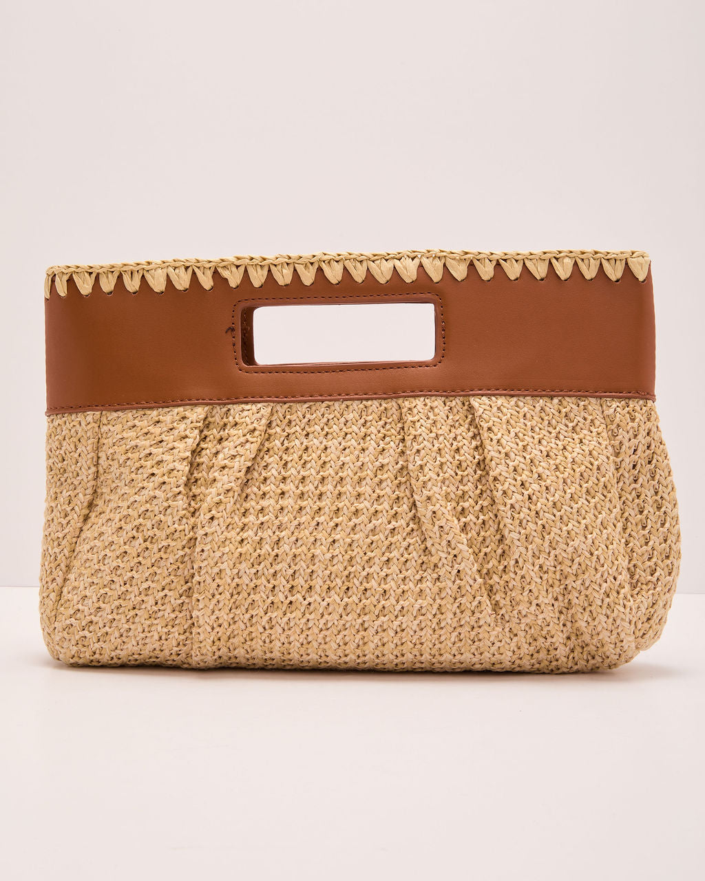 Coastal Canvas Woven Straw Clutch