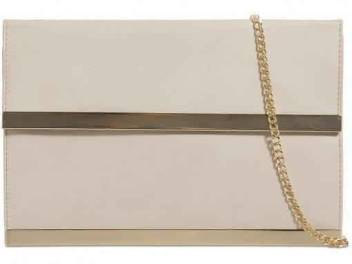 Anika Gold Trim Faux Leather Clutch Bag