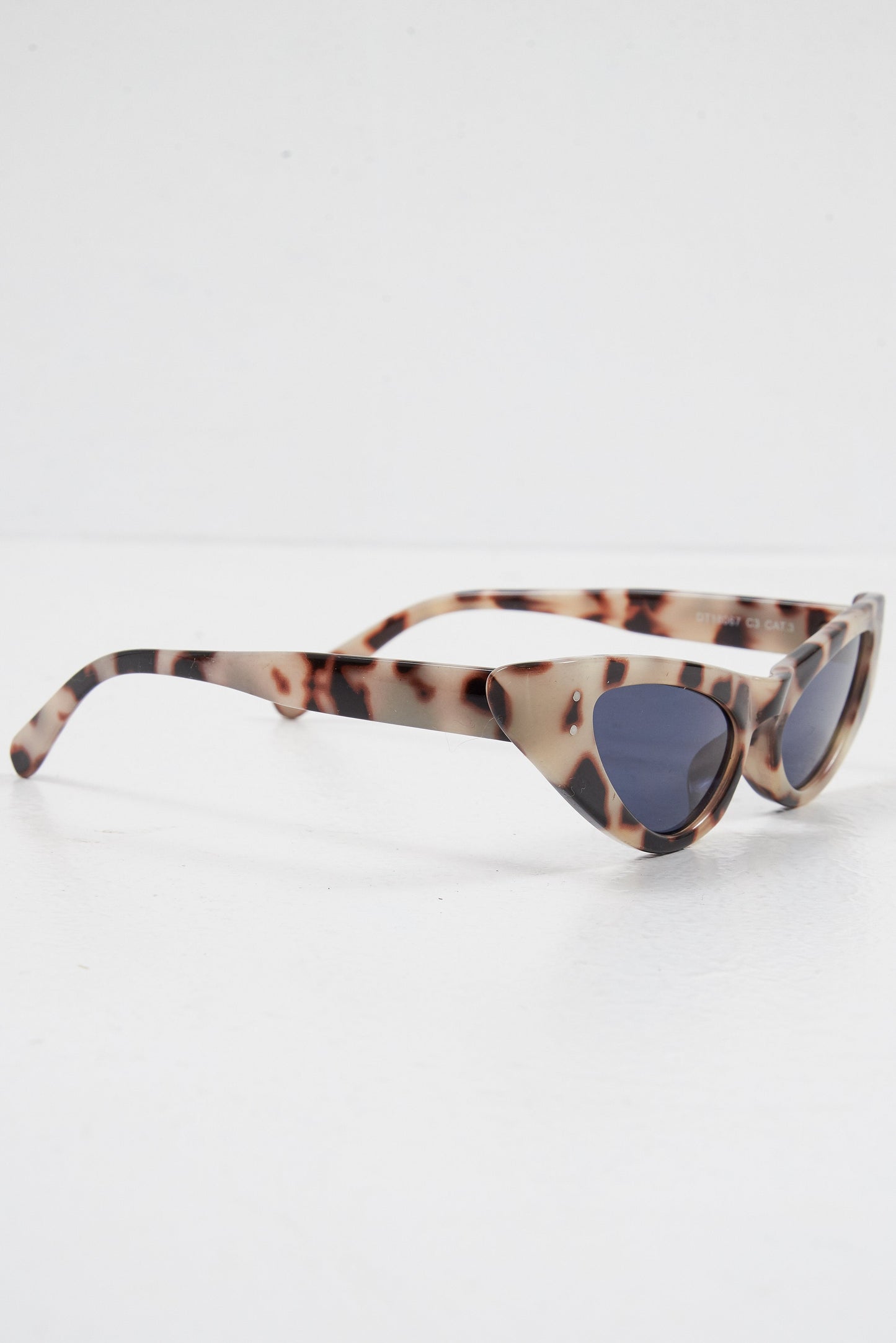 Beige Leopard Slim Cat Eye Sunglasses - Maribel
