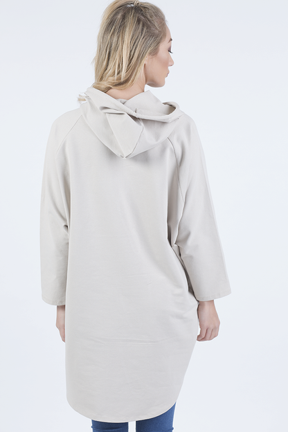 Beige Star Diamante Oversized Hoodie - Sarah