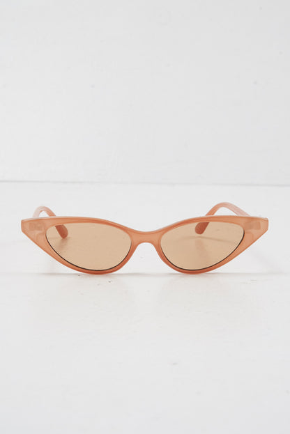 Beige Tinted Lens Mini Cat Eye Sunglasses - Ezrie