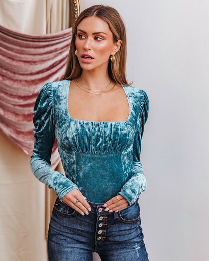 Dina Velvet Puff Sleeve Top