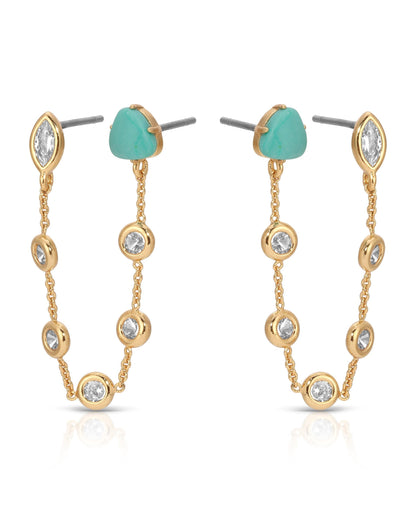 Double Piercing Turquoise Earrings