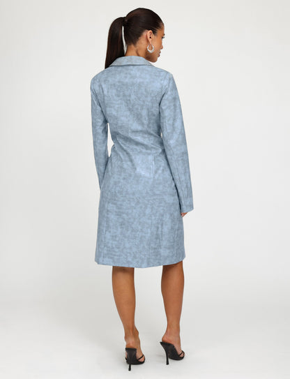 EMERSYN TRENCH COAT - BLUE : DUSTY BLUE