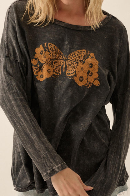 Butterfly Blessings Long-Sleeve Floral Graphic Tee