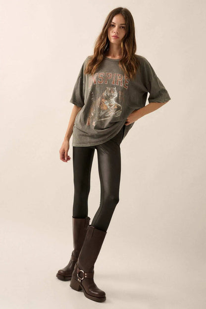 Inspired Tiger Oversize Vintage-Wash Graphic Tee