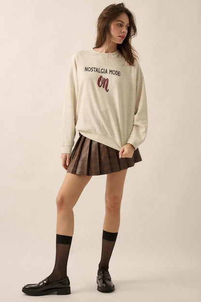 Nostalgia Mode On French Terry Graphic Sweatshirt