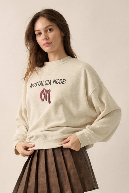 Nostalgia Mode On French Terry Graphic Sweatshirt