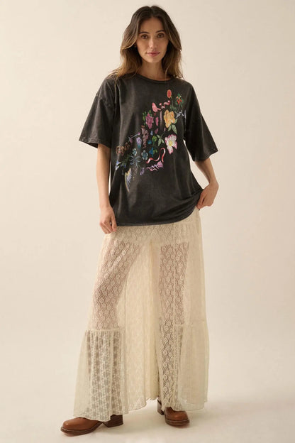 Fantasy Garden Vintage-Wash Floral Graphic Tee